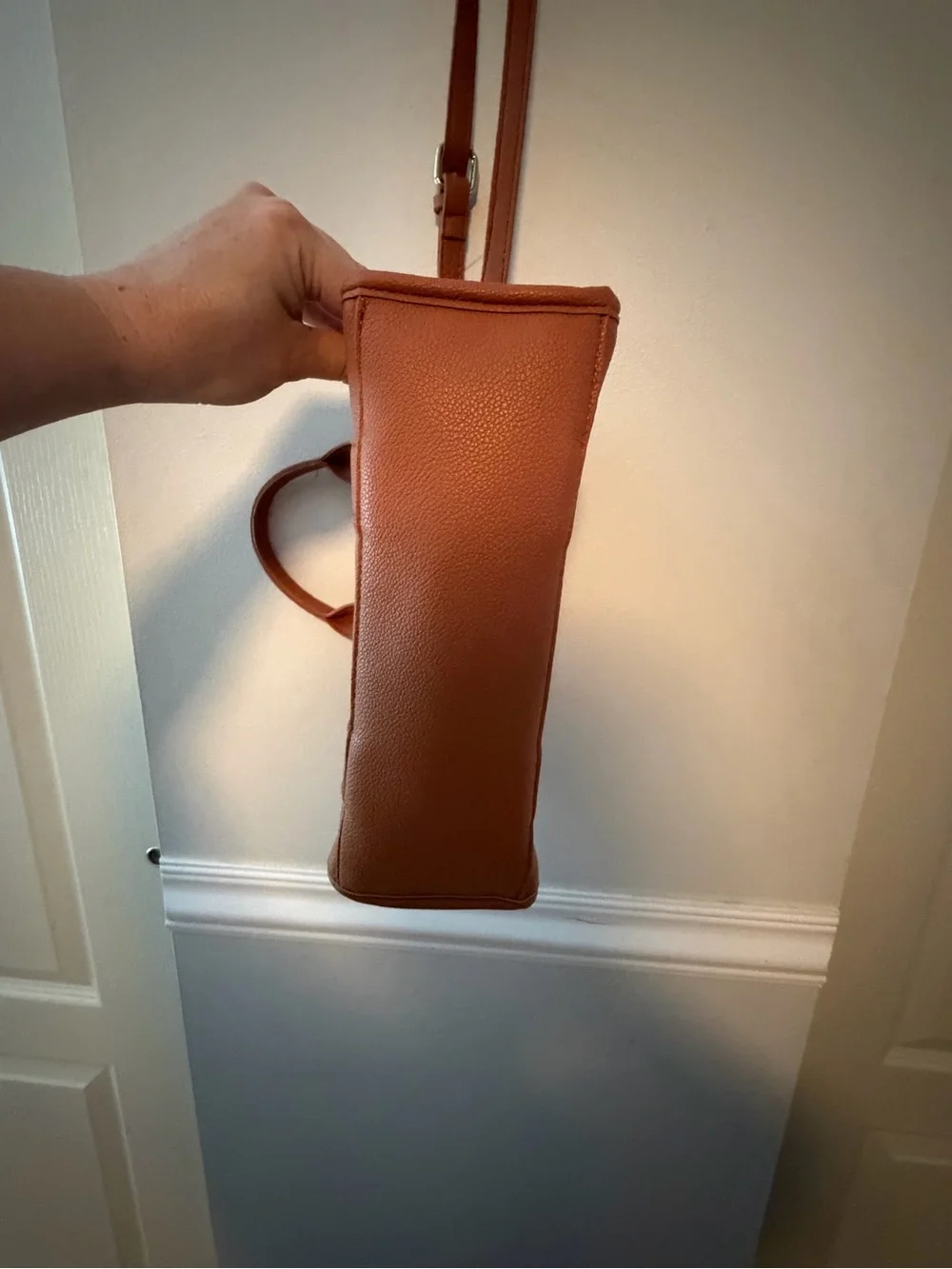 Marc Jacobs Small Brown Leather The Tote Bag with White Logo
